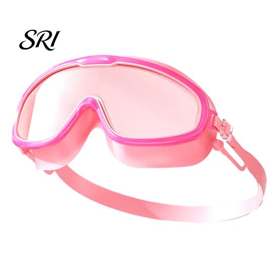 Silicone Frame Goggles Children Swim with Earplugs Waterproof No Leakage Anti-Fog UV Pressure-free Protection Boys Girls Wide View Diving Snorkeling