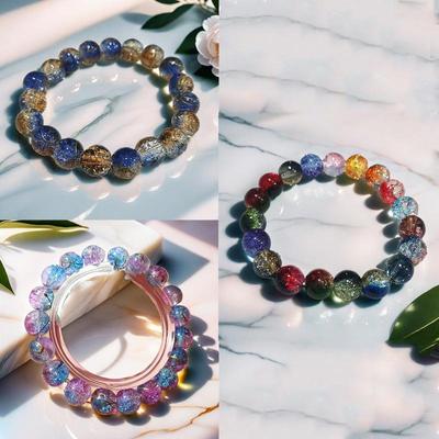 Sommer-Special Zweifarbige Glasperlen Blumenarmband – Luxuriöses & Weiches Design für Frauen und Studentinnen