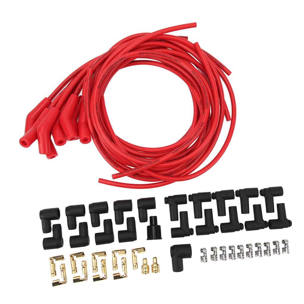 45 degrees  135 degrees  Sparking Plug Ignition Wire Set with Dustproof Cover High Performance 8.5mm Diameter