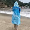 Poncho da surf per adulti con cappuccio in pile double-face - Asciugamano da spiaggia e per cambi ad asciugatura rapida.