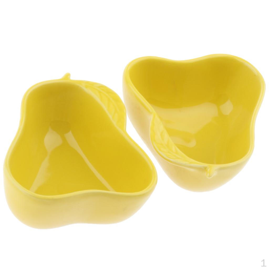 

feeder and waterer, Ceramic Small Pets for Bird Guinea Hamster Chinchilla Ferret - Various Colors to Pear_Yellow