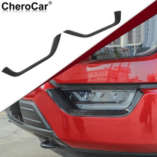 2xCar Front Fog Light Lamp Eyebrow Cover Trim Fit for Ford F150 21+ Carbon fiber