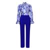 Women's Fashionable Autumn 2025 Two-Piece Set: Stylish Lapel Top & Straight Leg Pants