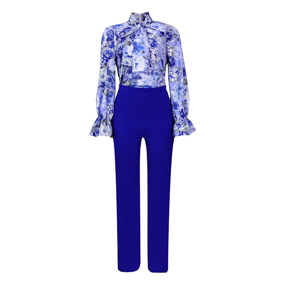 Women's Fashionable Autumn 2025 Two-Piece Set: Stylish Lapel Top & Straight Leg Pants