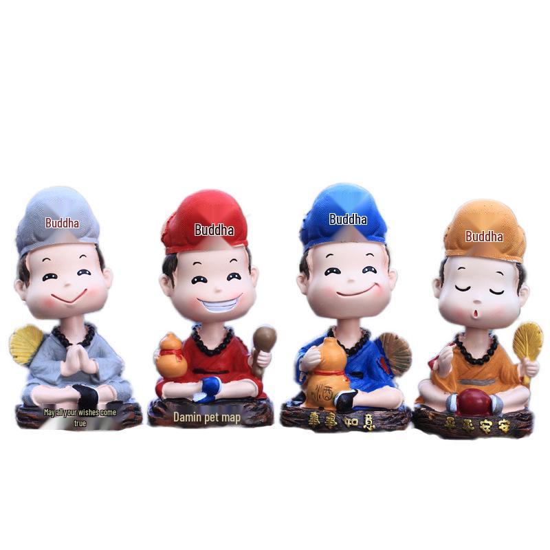 Kreative Ji Gong Mönch Wackelkopffigur: Harzhandwerk für die Heimdekoration, Geschenke für Männer & Frauen