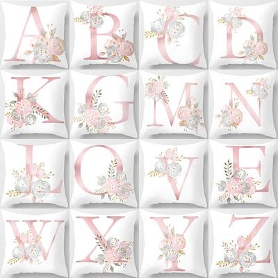 26 Letters Cushion Cover Letter Home Decorative Pillowcase Polyester Throw Pillow Case Cushion Cover For Sofa Almohada Hot Zt25