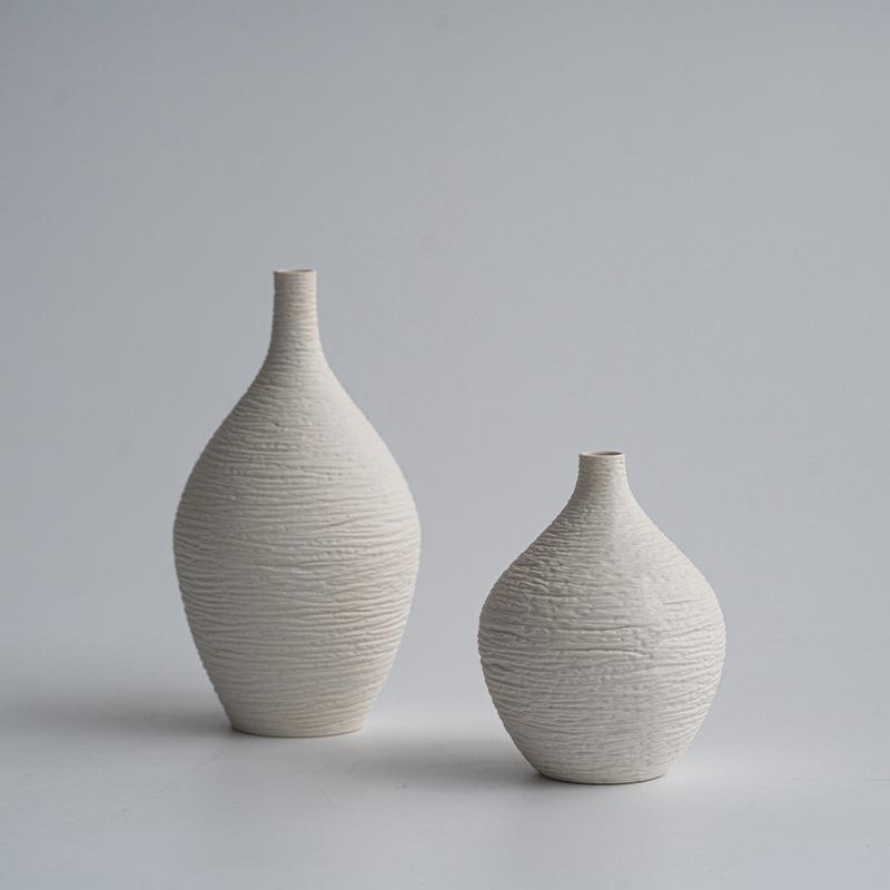 Simple Ceramic Vase Decoration Narrow Mouth Flower Pot Living Room Interior Office Desktop Gift
