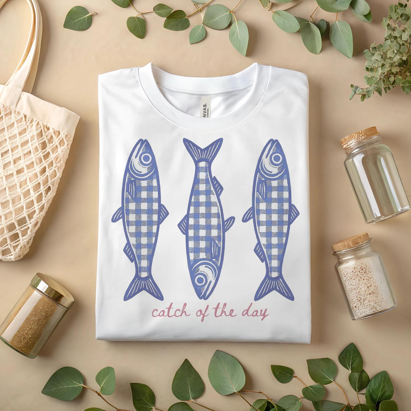 Catch of the Day Fishing T-Shirt Nautical Seafood Lover Gift Fisherman UnisexA69 L