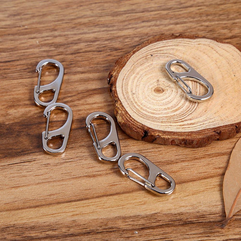 5 bucăți EDC portabil din aliaj breloc breloc Durabil cu eliberare rapidă Clip cârlig carabinier(argint)