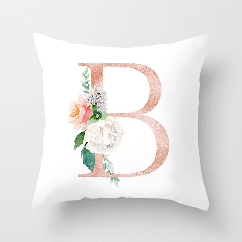 New Fashion 26 English Letter Pattern Cushion Cover Home Fabric Sofa Modern Style Pillow Cover