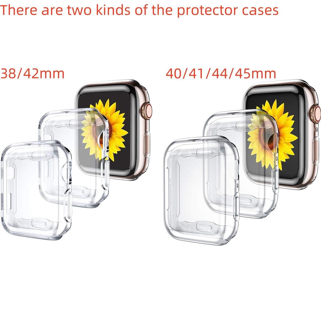 TPU Screen Protector Case for Apple Watch Series 9 8 7 SE 6 5 4 3 Bumper Cover Accessories for Iwatch 45mm 41mm 44mm 40mm 42mm