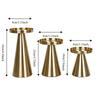 3PCS/SET Wrought Iron Nordic Golden Candle Holder Cone-shaped Scented Candles Pillar  Wedding