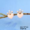 Heart Dangle Earrings for Women Colorful Enamel Crystal Love Heart Sweet Korean Female Drop Earrings aretes de