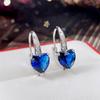 BELLA BOX Eternity Love Earrings For Women Blue CZ Heart Dangle Earrings Wedding Party Elegant Lady's Accessories Classic Jewelry