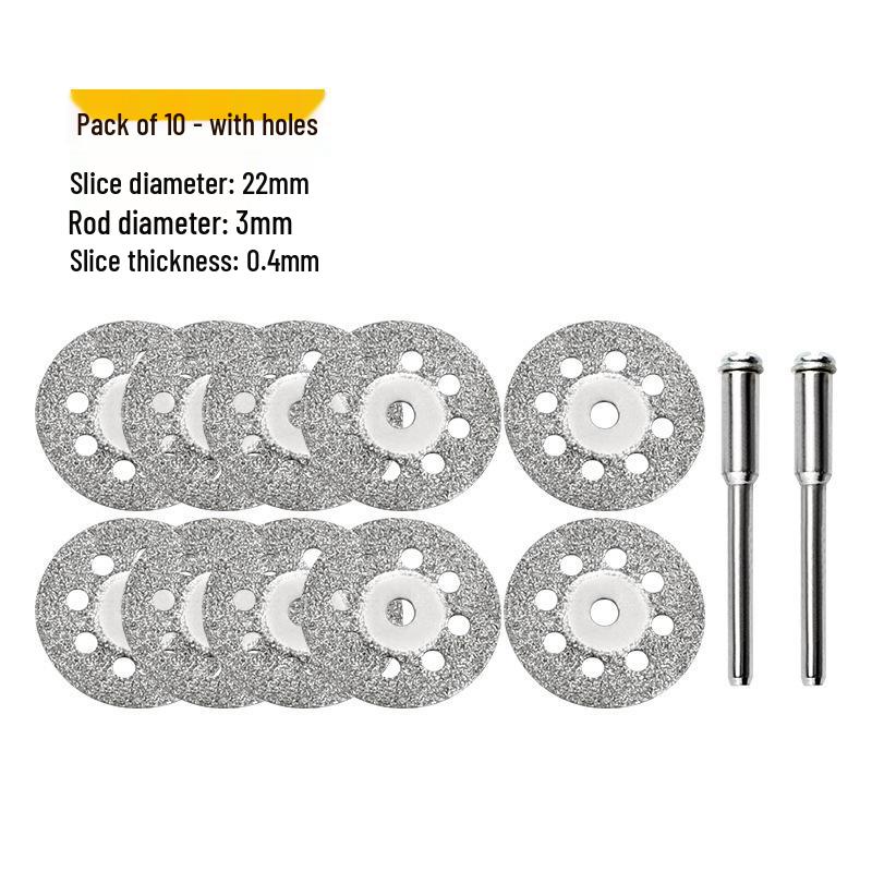 10-Piece 22mm Diamond Grit Cutting Discs for Electric Grinder - Suitable for Jade, Amber, Gemstones, and Stone.