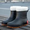 Rain shoes thick-soled non-slip women's medium tube rain boots kitchen outdoor fishing car wash waterproof medium tube glue women's shoes