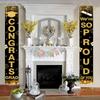 1Pair Graduation Porch Sign Banner Large Congrats Grad Party Supplies Decorations Door Banner For Graduation Party
