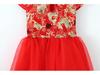 Spring Autumn Loose Fit Kids' Mesh Princess Dress - Chinese Style Short Sleeve Costume