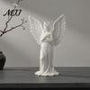 Vintage Angel Statue 3D Printed Crown Figurine, Guardian Angle Statue, Decorative Figurine for Home Artistic Winged Women Sculpture Tabletop