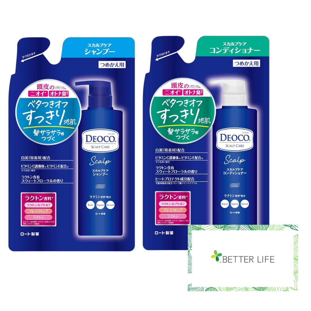 

Scalp Care Shampoo and Conditioner Refill Sweet Floral Scent DEOCO. Set, 370g,