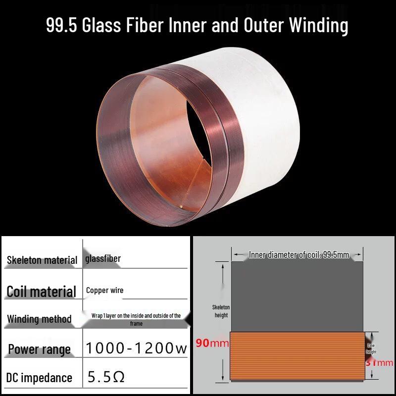 99.5mm High-Power 15-18” Speaker Repair: Subwoofer Voice Coil & Wire Core (99.8/116)