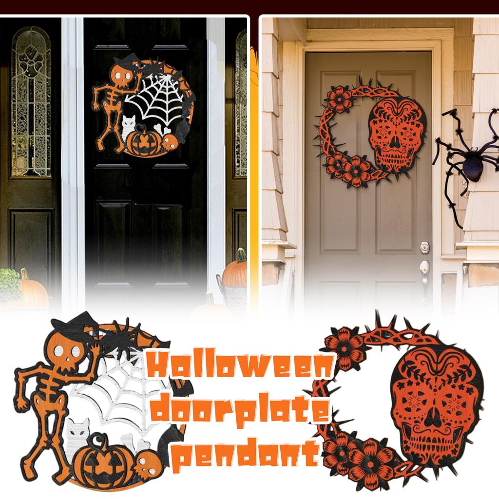Halloween Door Hanging Wooden Craft Halloween Decoration Party Supplies Decorative Hanging Sign