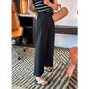Pantaloni de vară largi cu talie înaltă și picior lat pentru femei scunde, spălați, cu talie înaltă, casual, cu picior drept, pantaloni de lucru