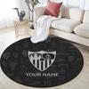 Custom Name Sevilla FC Round Area Rug,Carpet Rug for Living Room Bedroom Sofa Playroom Decor,Non-slip Floor Mat