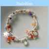 Colorful Unique Fivepointed Star Bracelet With Water Droplet And Pearl Accents