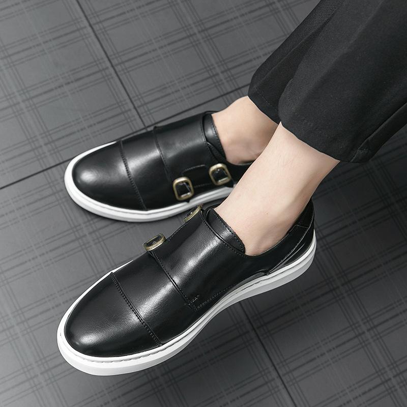 Men's shoes 2025 summer new fashion casual leather shoes men's British style shoes men's summer breathable platform shoes