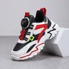 Children's breathable dad shoes autumn boys' shoes leather shoes new mesh sneakers button medium and older shoes