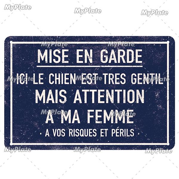 Attention Danger Words Metal Sign Vintage Plaque France Tin Sign Plate Wall Decor For Bar Club Man Cave Art Poster Custom