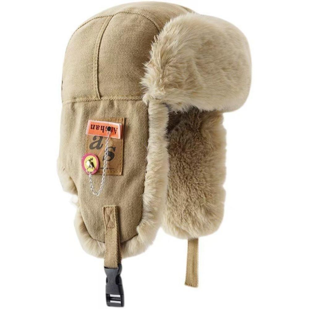 

with Ear Flaps Bomber Hat Faux Fur Ear Protectors Hats Fashion Ski Hat Female хакі
