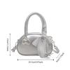 Pu Leather Lace Ribbons Boston Bag Korean Commute Handbag Niche Bow Crossbody Bag  Purse