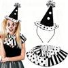 Set 2 Pezzi Fascia Testa da Clown Leggera Papillon Mantello Collare Finto Mantello Set Costume per Giochi di Ruolo Oggetti di Scena per Giochi di Ruolo