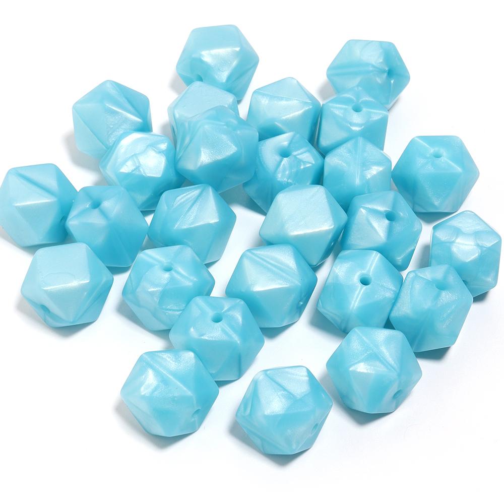 10pcs 19x14mm Hexagon Silicone Beads For Jewelry Making DIY Handmade Necklace Bracelets Phone Key Chain Decoration Accessories