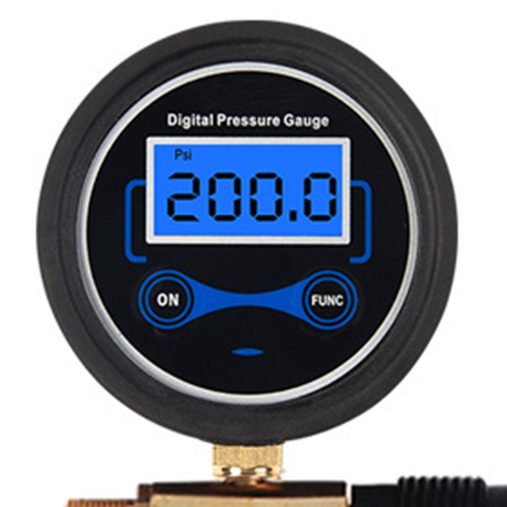 Tire Inflator Pump LCD Display Car Tire Pressure Inspection Tool Quick Connect Compact Digital Tire Inflator Hose Car Motorcycle