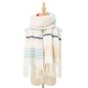 Knitted wool scarf women's autumn and winter mohair thickened winter warm scarf versatile shawl red