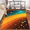 Colorful Heart-Patterned Carpet with Gradient Stripes for Living Room Suitable for Use As an Anti-slip for Living Room Bedroom Sofas