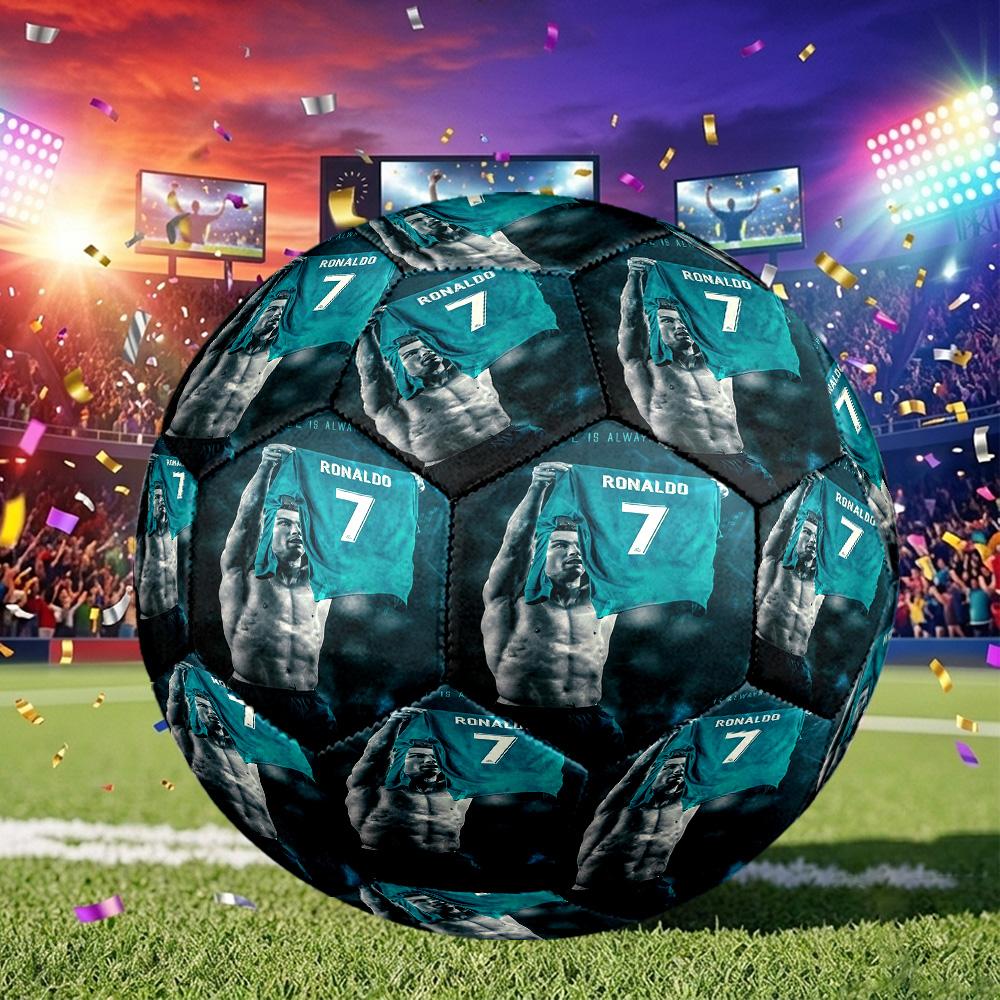 1pc Golden Number Seven Soccer Ball Size 5, Suitable for Practice Matches/tournament Training,Lightweight and Durable. Cl7025