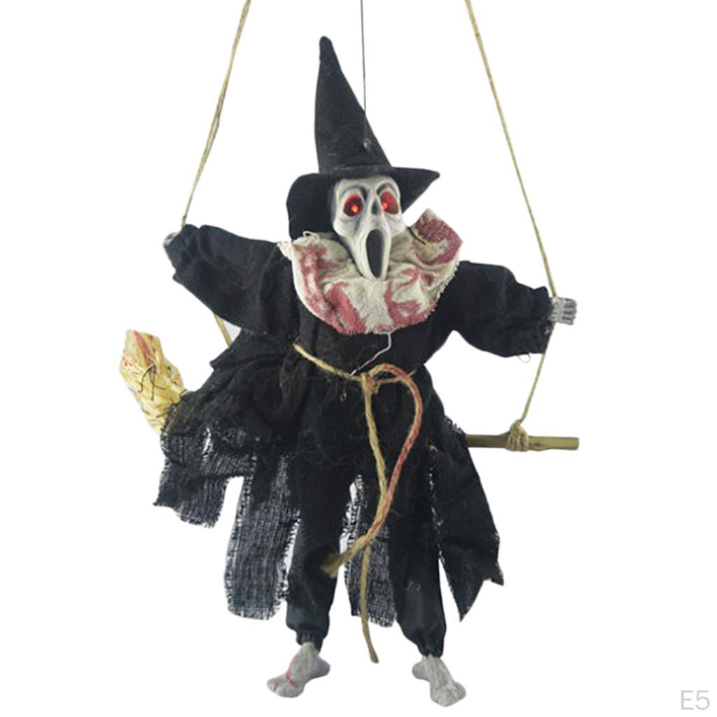 Broom Witch And Creepy Sound Halloween Prop Decor
