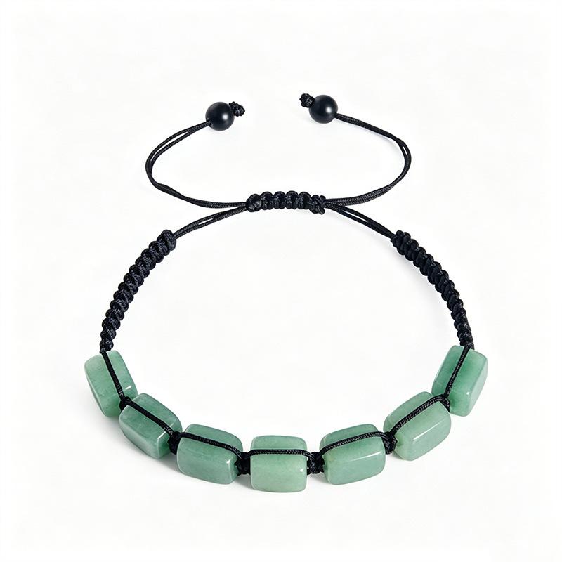 Colorful Natural Stone Bracelet, Adjustable Hand-woven Natural Stone Beads, Woven Bracelet