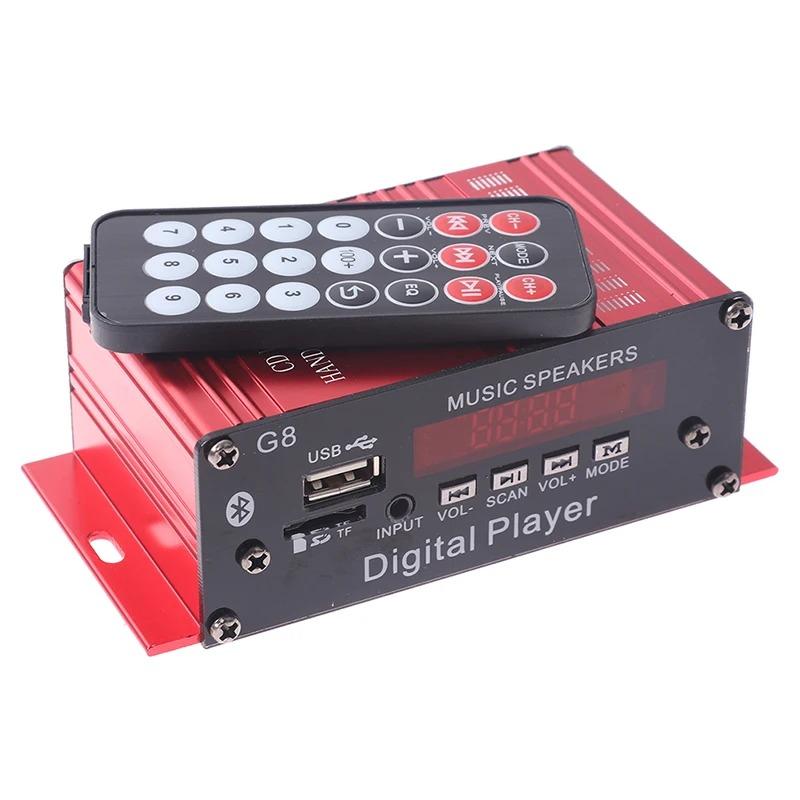 

G8 Bluetooth Audio Amplifier 12V/45Wx2 Power/USB/SD/AUX Input/LED Display Mini Digital Player For Car/Home