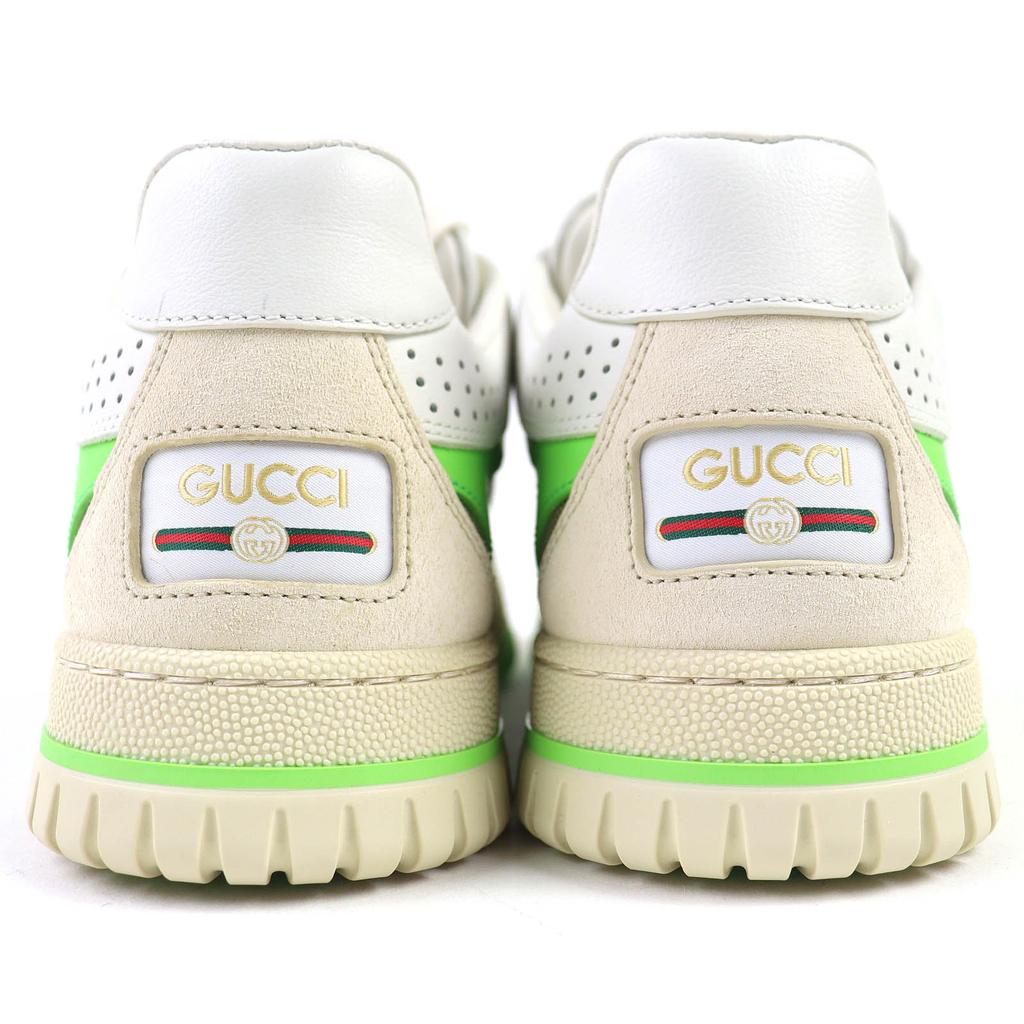 Pristine GUCCI Sneakers Reweb White Beige Green GG Canvas Women 36.5 785452 Used