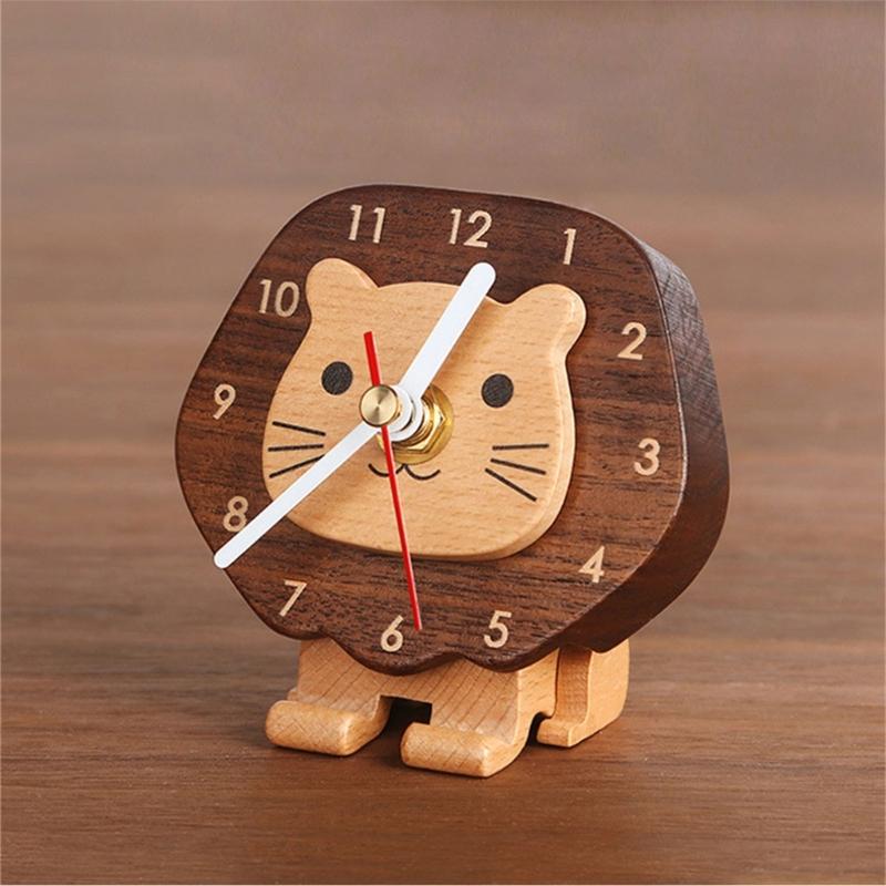 Elegant Solid Wood Clock Small Size and Cartoon Designing For Quiet Home Decoration Quiet Mechanism