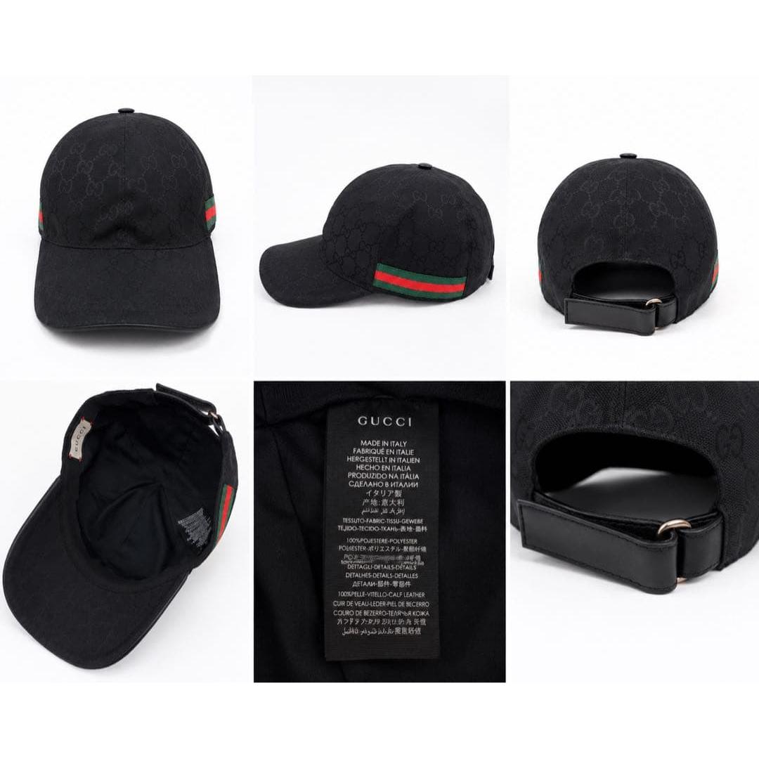 Used GUCCI GG canvas baseball cap black