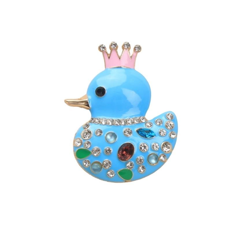 Sparkling Crystal Duck Brooch Rhinestones Decoration Lapel Pin Lightweight Jewelry for Fashionable Occasions Wear