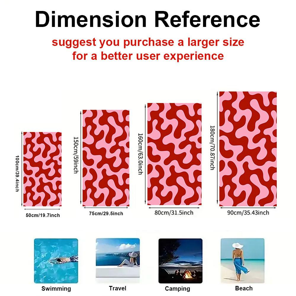 Artistic Red & Pink Fluid Pattern Quick Drying Bath Towel Microfiber beach towel light weight swimming camping yoga beach out