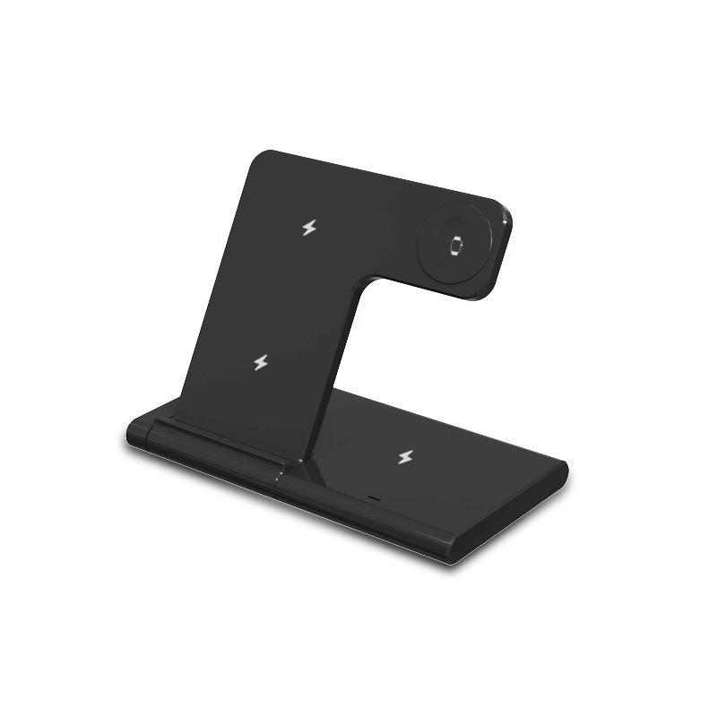 Foldable 3-in-1 Wireless Charging Phone Stand, 15W Fast Charging, Dual Coil