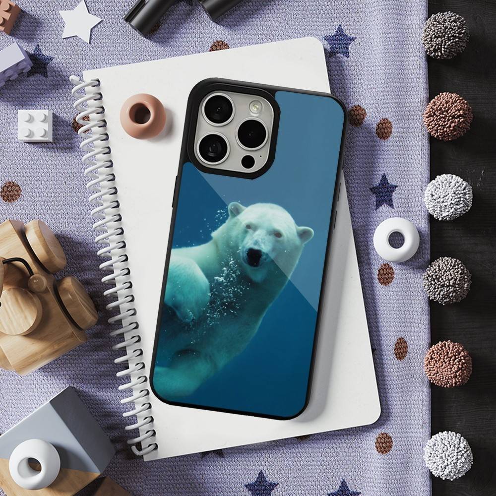

Cool Animal Polar Bear Phone For iPhone 17,12,11,16,15,13,14,Pro,Max,Plus,Mini, For Magsafe,Magnetic Wireless Charging Case iPhone13mini